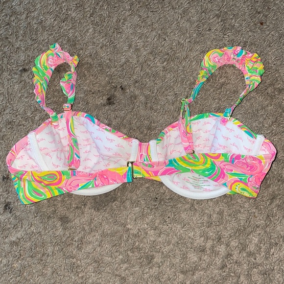 Lilly Pulitzer Hannah Ruffle Bikini set in All Nighter Flamingo Print - Picture 6 of 14